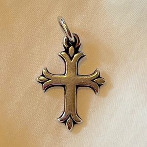 James Avery Fleuree Cross Charm, Small, Sterling Silver